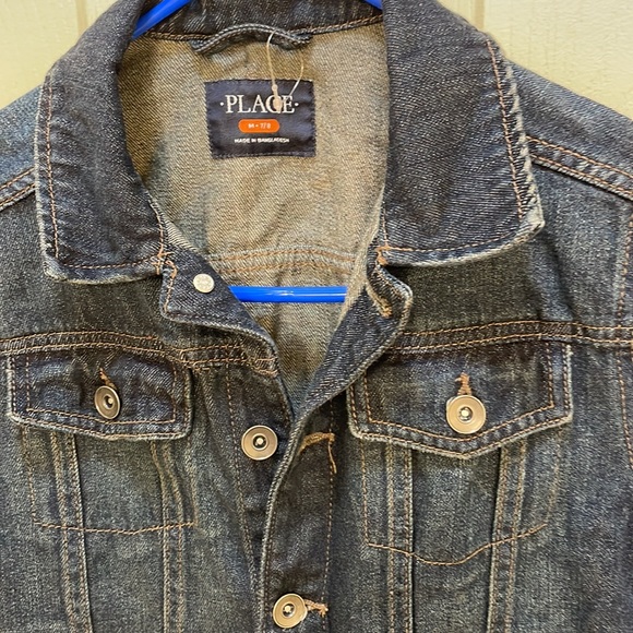 SZ 7/8 The Children’s Place Boys Denim Jacket - Streamwash - Picture 2 of 6